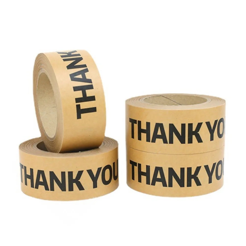 New Eco Friendly Custom Logo Printed Biodegradable Single Sided Waterproof Water Activated Self Kraft Paper Gummed Packing Ta