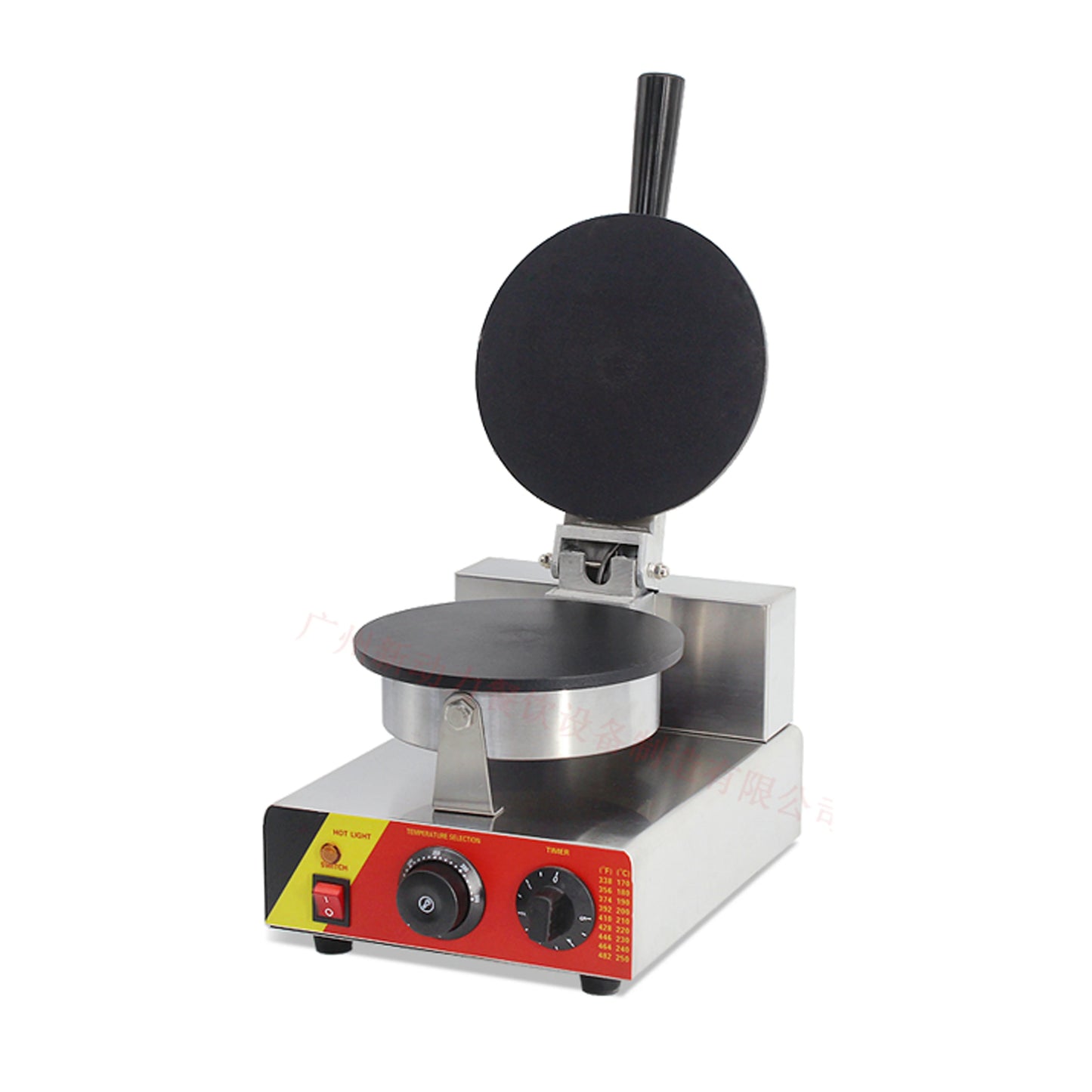 Commercial Egg Roll Maker Professional Waffle Maker Rotating 180° Non-Stick Plate Machine with Temp and Time Control