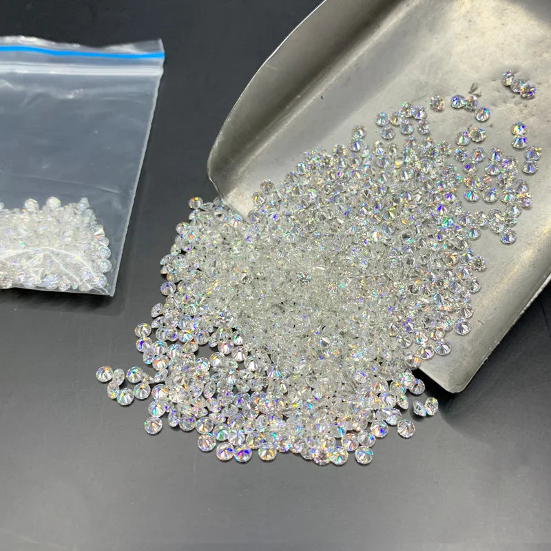 Factory Priced White Round Brilliant Cut Moissanite Diamond Small Size 1mm-3mm Loose Gemstones for Decoration