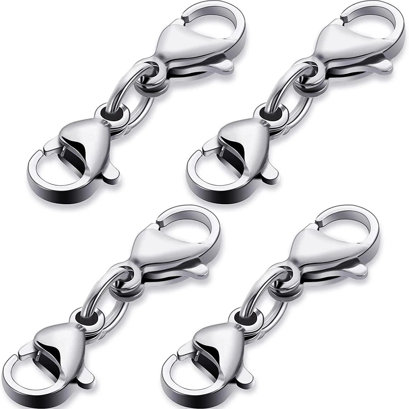 Stainless Steel Double Lobster Clasp Extender Necklace Connector Bracelet Extension Double Claw Layering Clasp Jewelry Findin