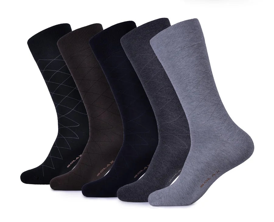 High Quality Custom Men's Crew Casual Socks with Argyle Pattern Autumn Season Cotton Material-Low MOQ & Customizable