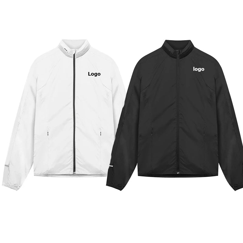 Custom Logo Plus Size Mens Clothing Sportswear Jogging Jacket Quick Dry Long Sleeve Waterproof Coat Workout Gym Fitness for M