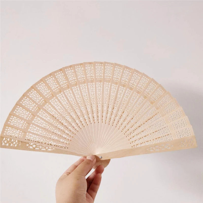DIY Engraved Wood Products Folding Hand Fan Wedding Birthday Customized Wood Fan Party Decor Gifts for Guest