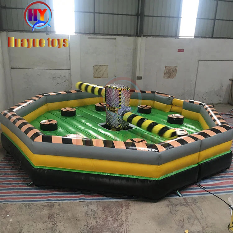 Outdoor Inflatable Meltdown Inflatable Wipeout Game Mechanical Inflatable Sweeper Game for Kids and Adults