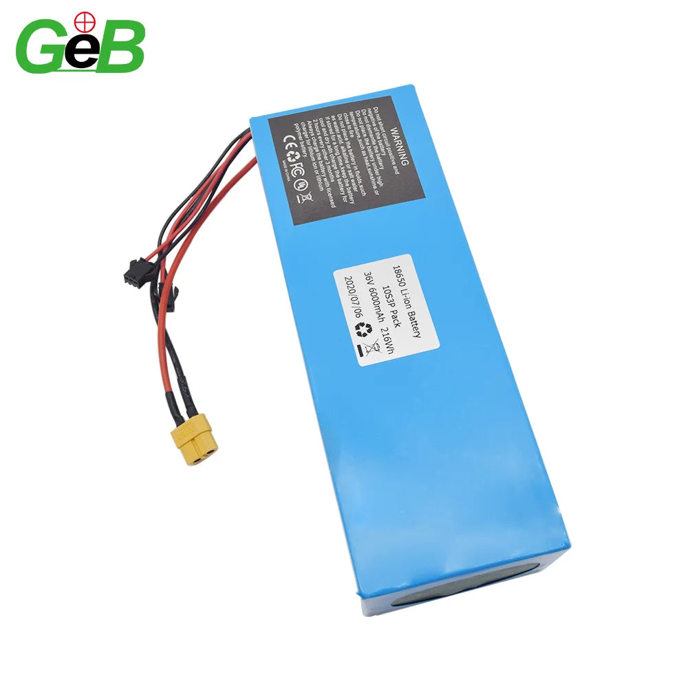 GEB Customized 18650 Battery 36V 7.5Ah 48V 20ah Ebike Battery Pack Lithium Ion 36V 6Ah 10S3P Electric Bike Batteries