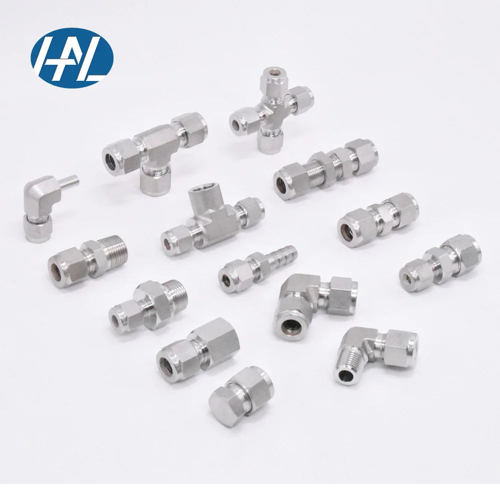 HAL-LOK Type SS316 Stainless Steel Double Ferrule Straight Compression Fitting Male Connector Instrumentation Tube Fitting
