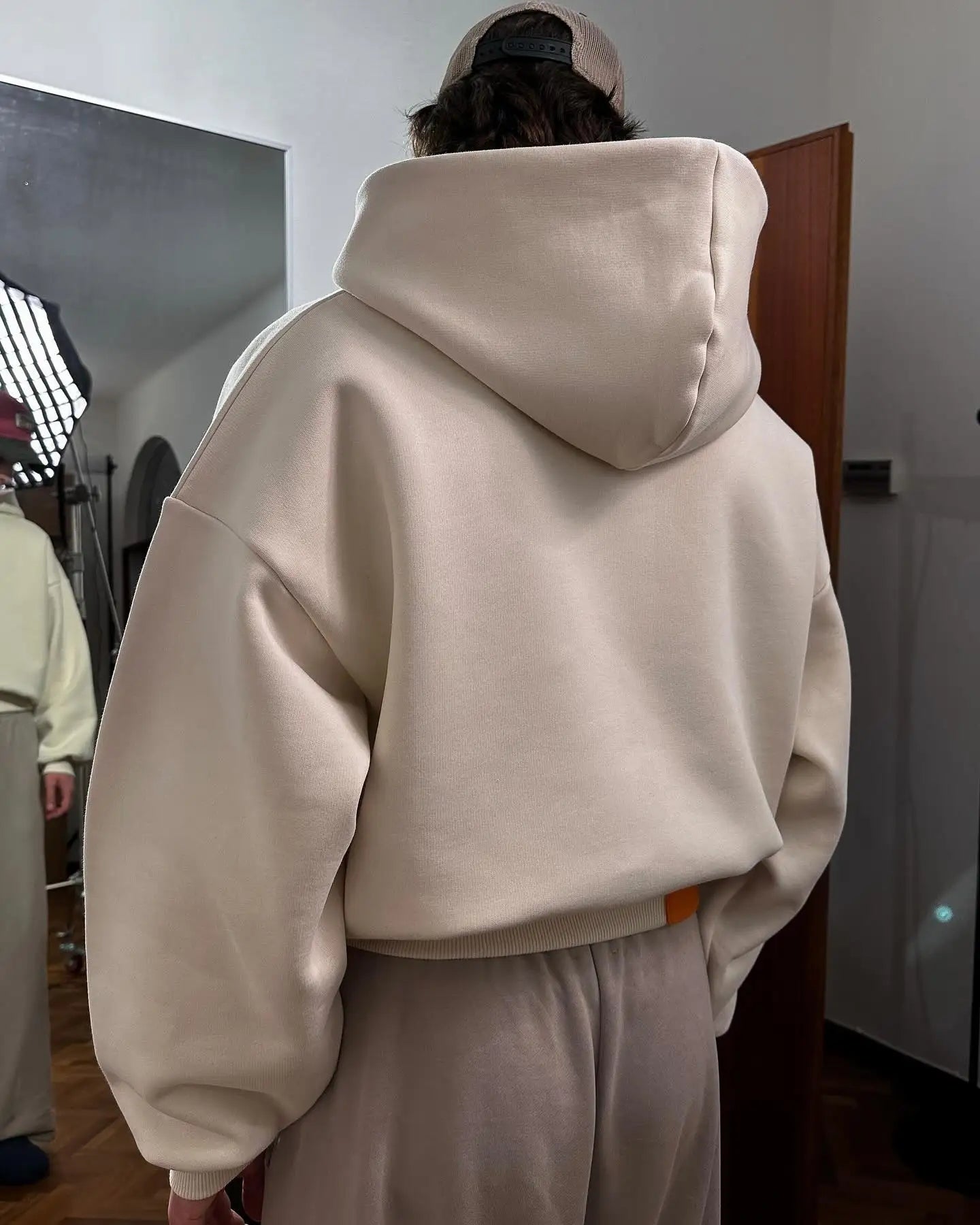 Yingling Custom Logo Design Pullover Heavyweight Crop Cut Big Hoodie Custom 700gsm Cotton Solid Color Cropped Hoodies With Ho