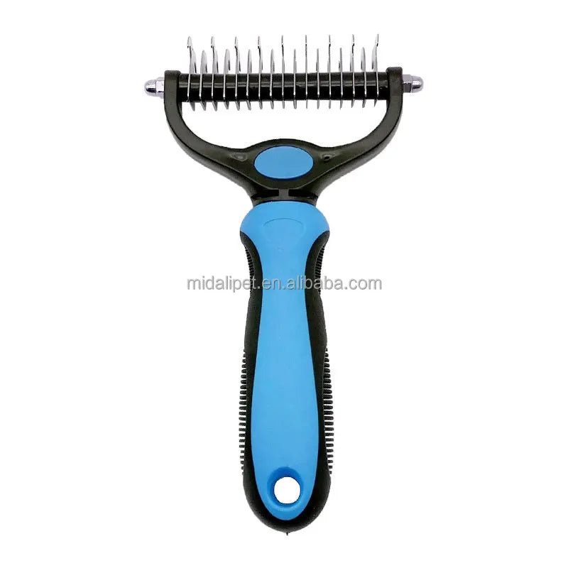 Stainless Steel Dog Grooming Tool Knot Opening Comb for Easy Hair Removal & Shedding Prevention