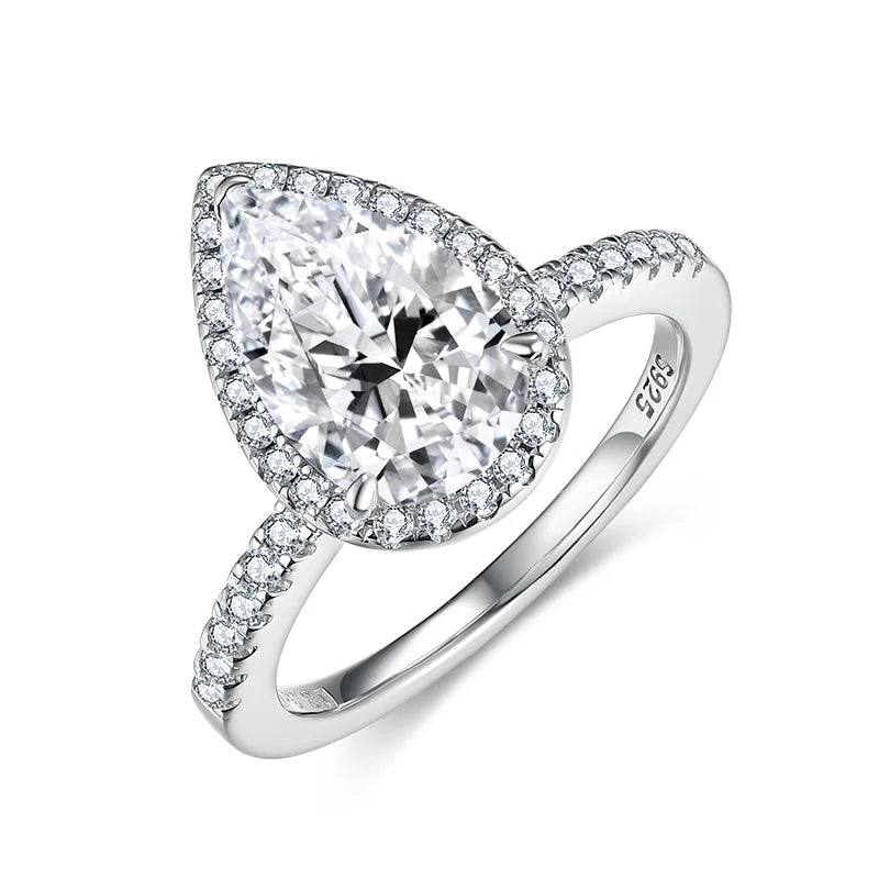Classic Style 925 Silver Wedding Engagement Ring Gemstone Moissanite Stones Rhodium Plated Fashion Jewelry CertificateGRA Iss