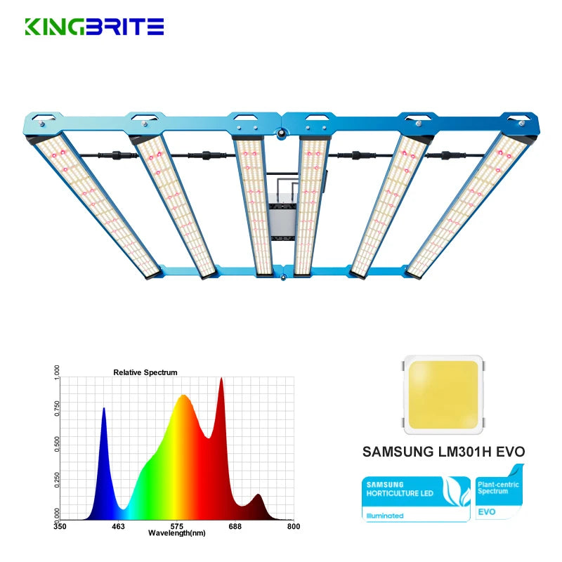 Newest KingBrite 600W Led Samsung LM301H Evo Osr 660nm 730nm Dimmable Full Spectrum LED Grow Light