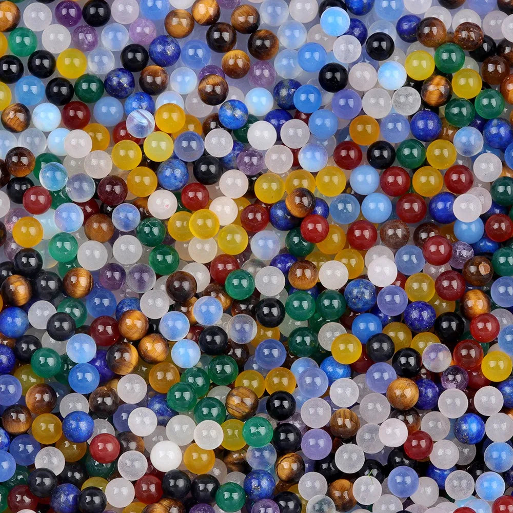 Non Porous Natural Gemstone Ball 4mm Natural Gemstone Round Healing Crystal Beads Gemstone Spacer Stone Beads for Jewelry Mak