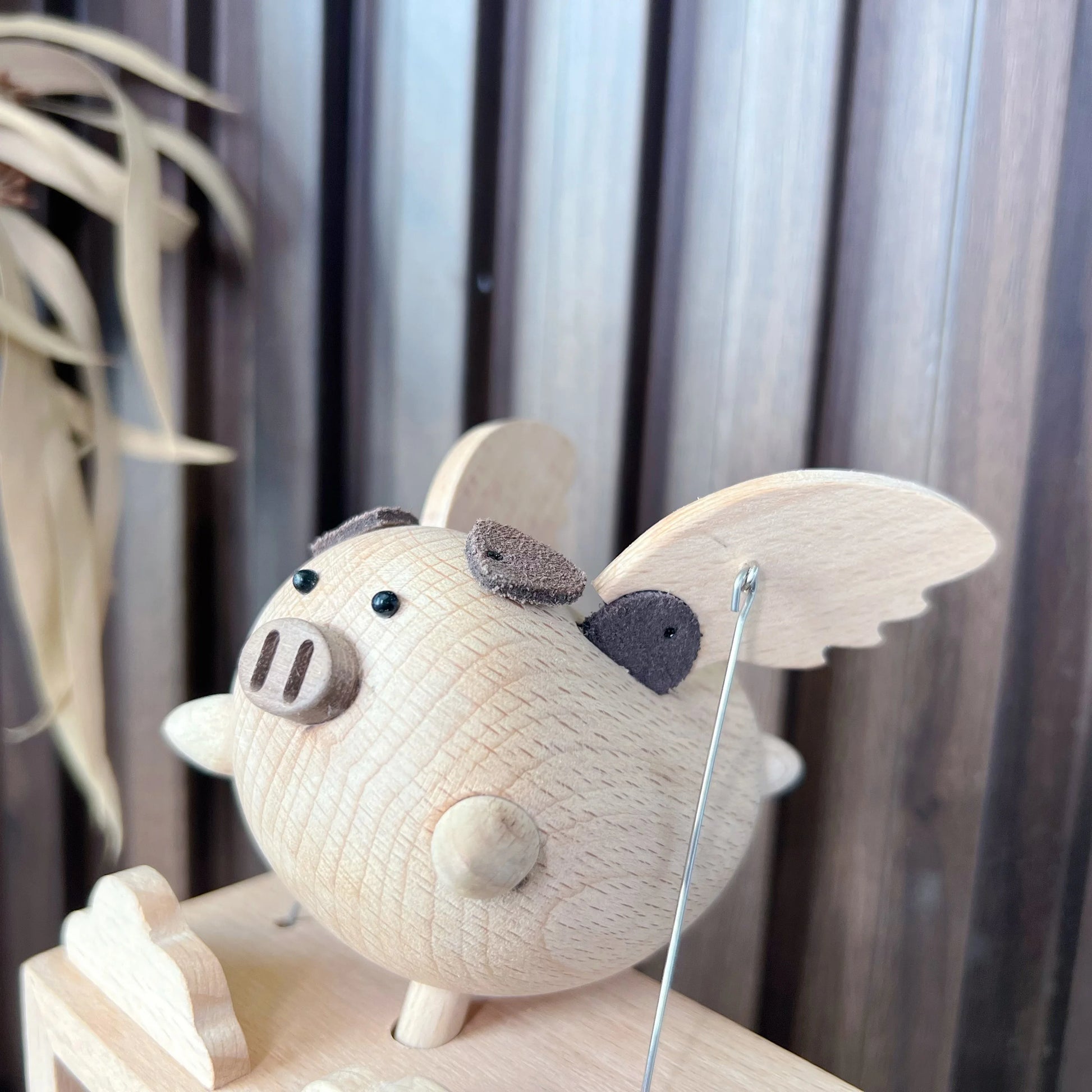 14x20 Magnets Hand-Made Natural Beechwood Pig Toy Kids Gifts Desktop Stress Relief Relaxation Wooden Decoration Dropshipping 