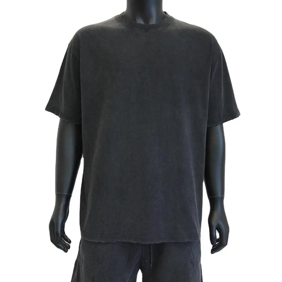 230g Washed Custom T Shirt Wholesale Blank Vintage Tee Graphic Men Oversized Tshirt 100% Cotton Heavyweight Acid Wash T-Shirt