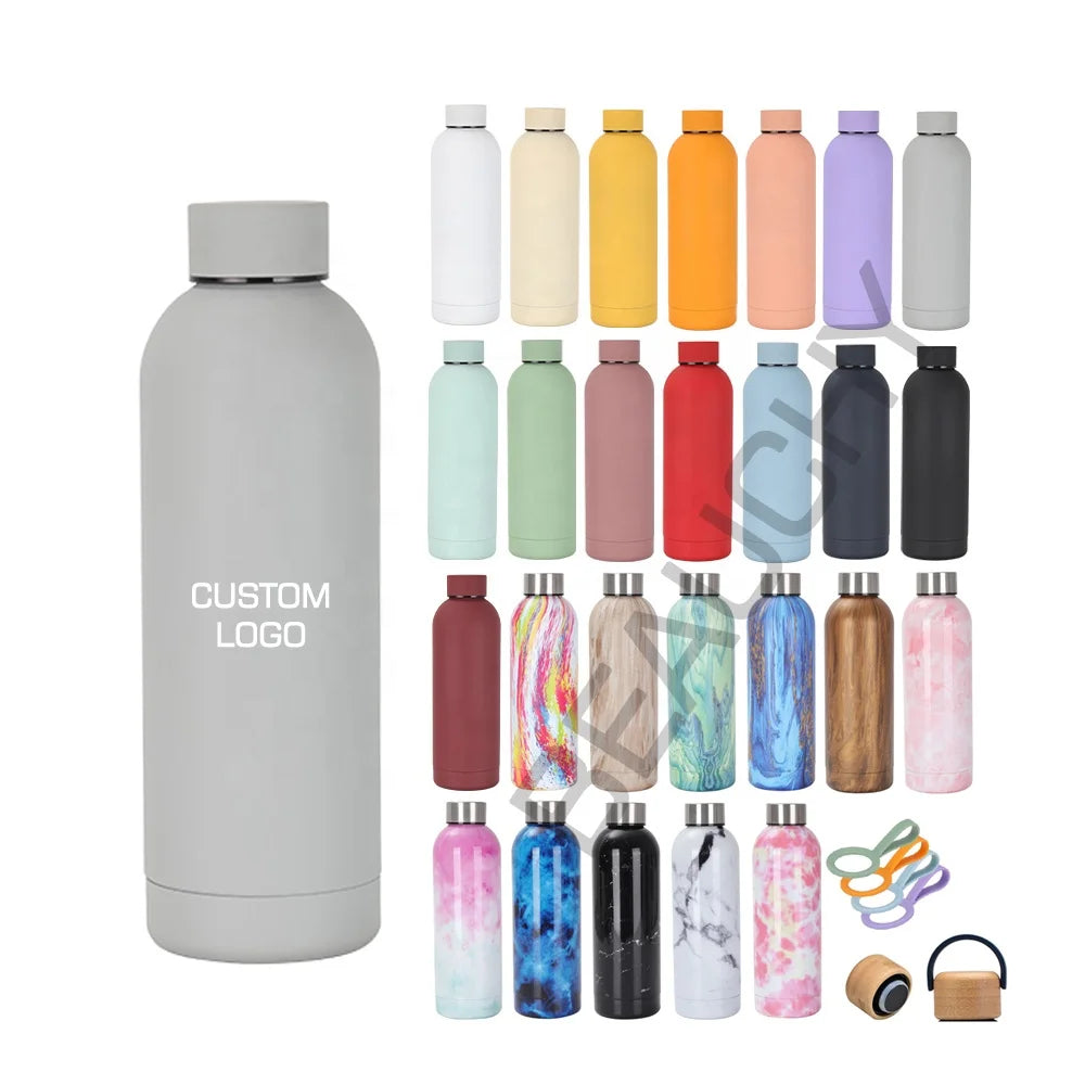 New 2024 Double Wall BPA Free Drinking Tumbler Cup 500ml 750ml Small Mouth Insulated Sport Stainless Steel Water Bottles