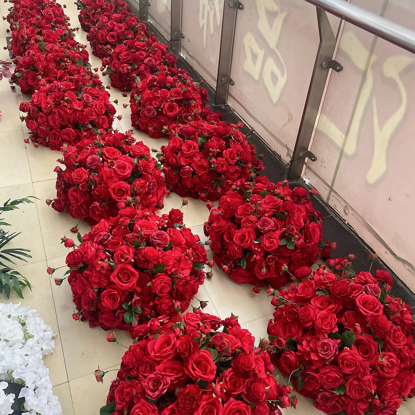 Mother's Day Gifts for Home Decoration 30-120cm Large Red Rose Flower Ball High Quality Silk Flower Ball