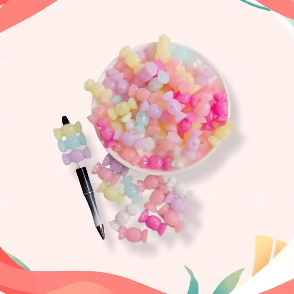 500g Cartoon Bear Candy Spacer Beads Jelly Color Acrylic Beads for Jewelry Making DIY Jewelry Necklaces Handicrafts Accessori