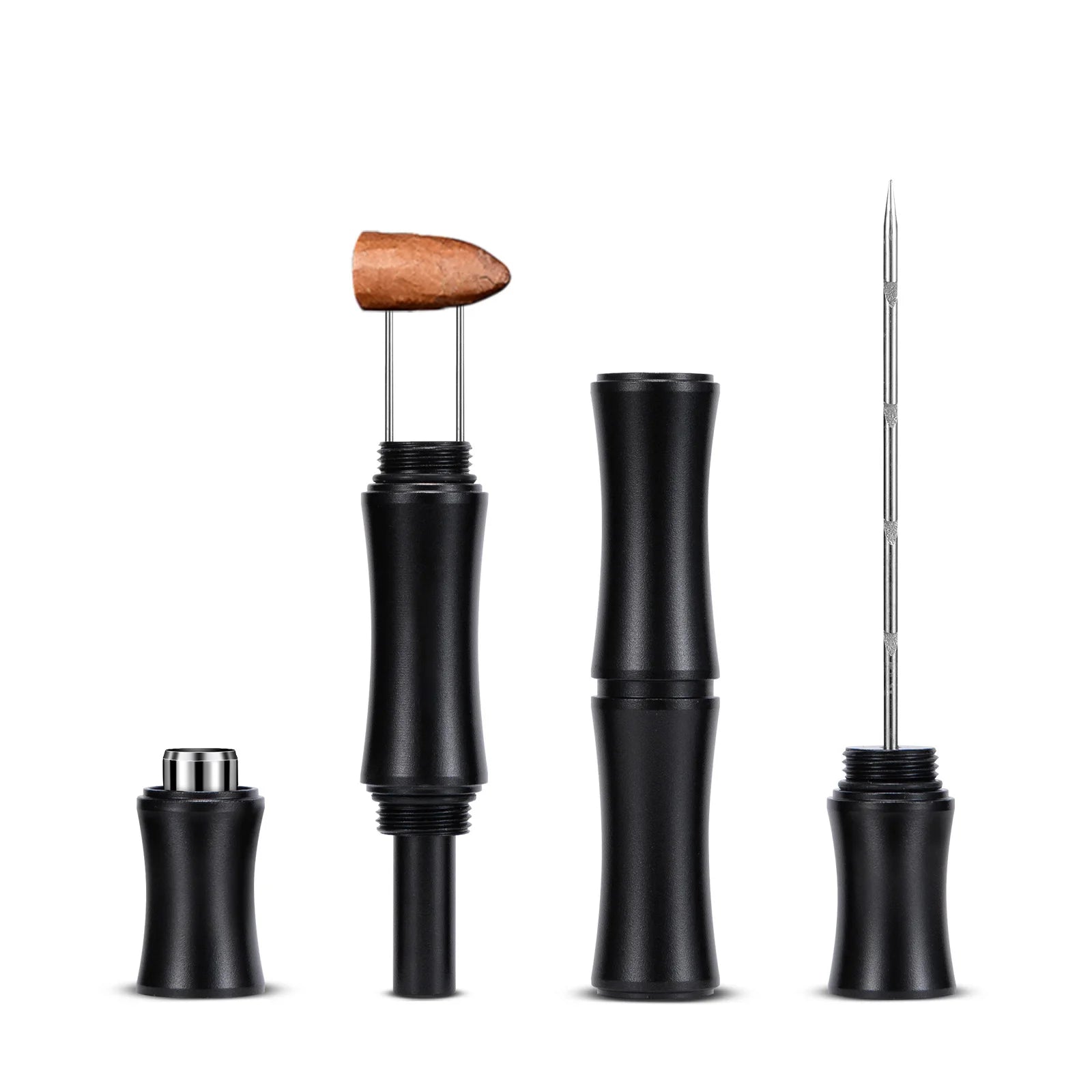 CIGARLOONG 4 in 1 Cigar Draw Tool Double-size Cigar Needle 1 Piece Multifunctional Classic Style Bamboo Punch Drill Accessori