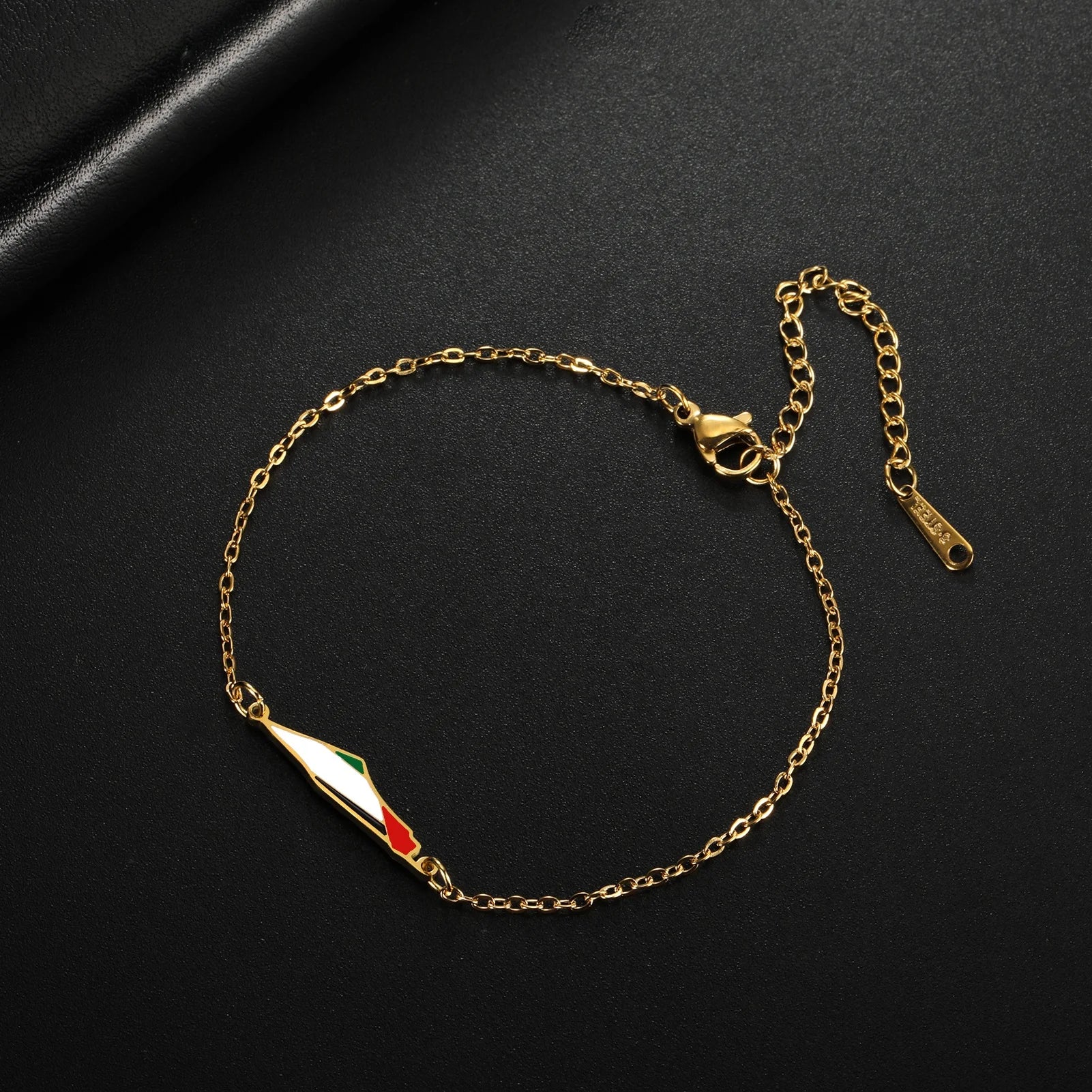 Palestine Map Flag Charms Bracelets for Women Country Geography Map Pendant Bangle Stainless Steel Jewelry