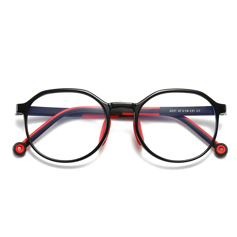 Custom logo Kids Eye Wear Anti Blue Light Eyeglasses Silicone TR90 Eyeglasses for Boys and Girls