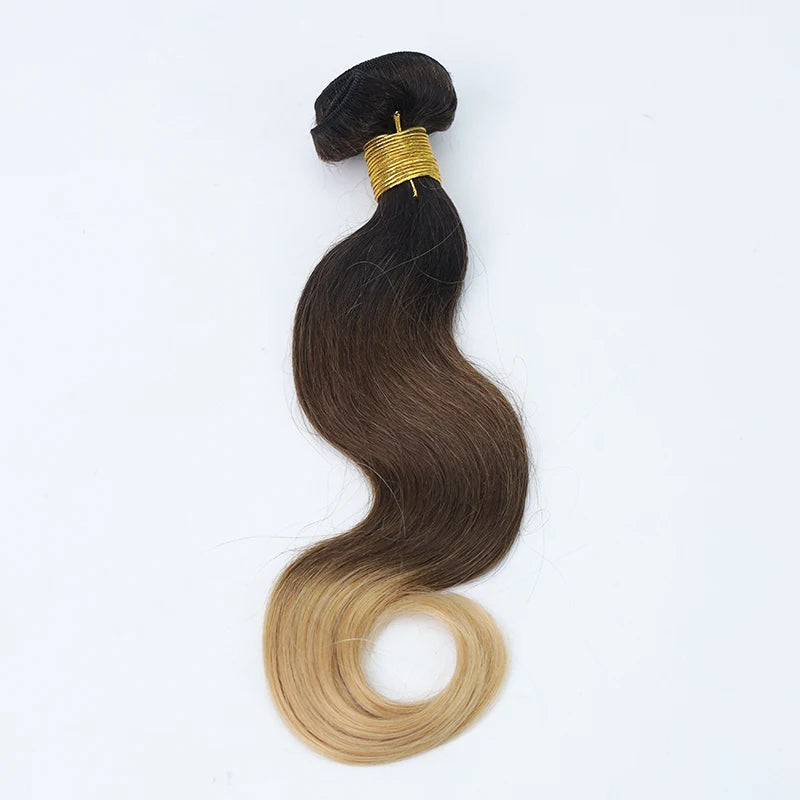 EMEDA Raw Hair Bundles Ombre Color Black Brown Caramel Human Hair Virgin Hair