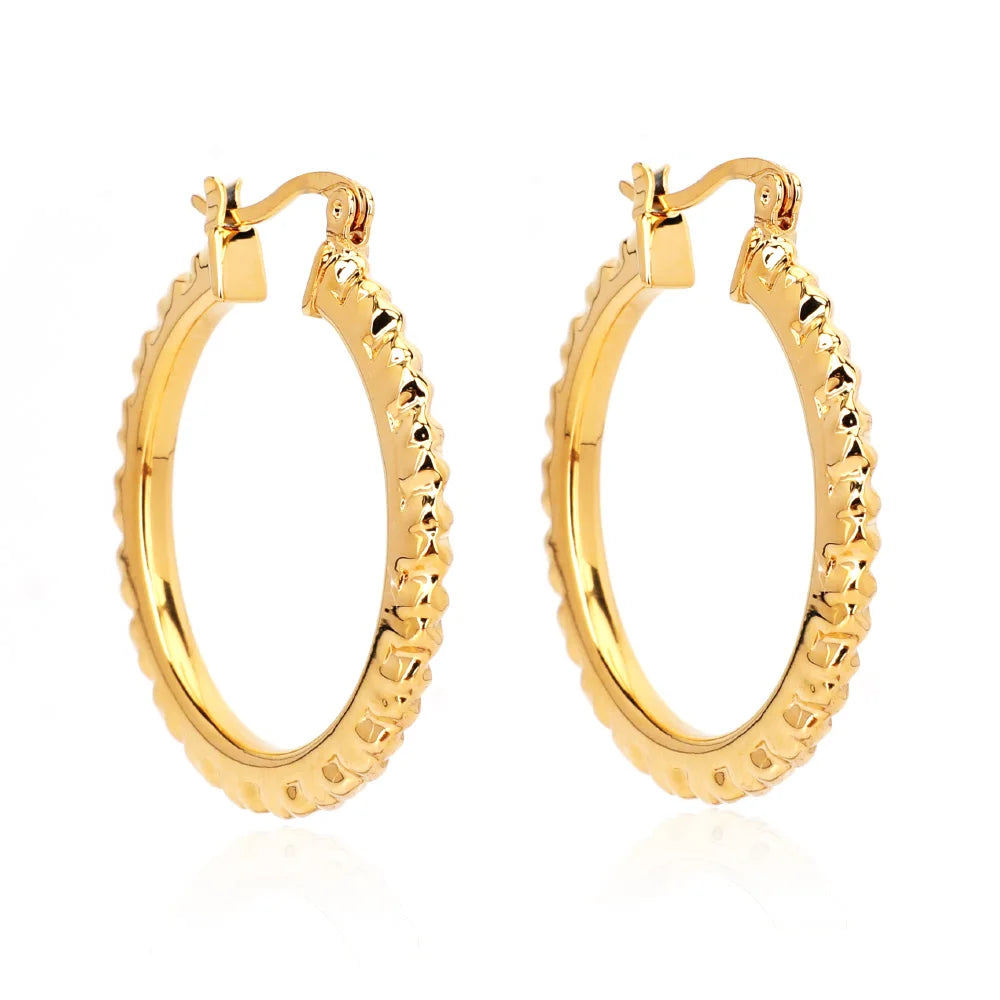 Basic Gold Color Hoop Earrings Women Fashion Gifts-Piercing Earings Boucle Oreille Femme Necklaces Included