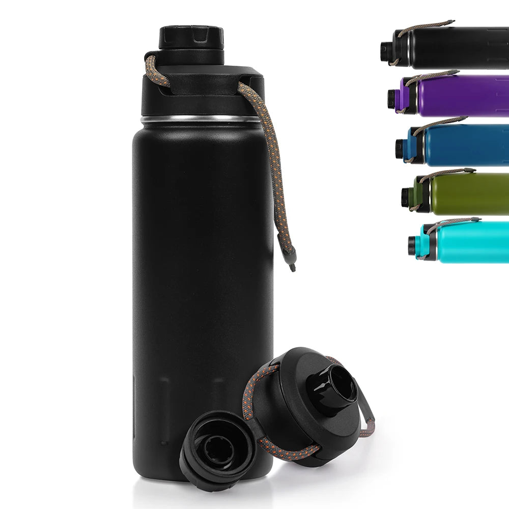 Double-Layer Stainless Steel Outdoor Sports Kettle 500ml-710ml Insulated Cold Water Cup Adults Eco-Friendly Party Straw Type