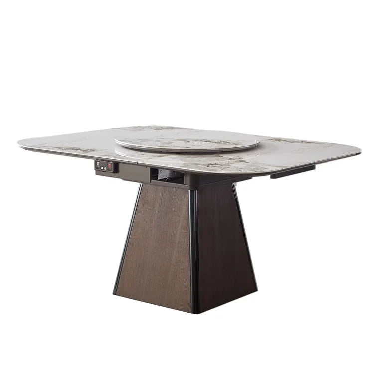 Nordic Style French Extendable Table Dining Room Set Luxury Modern Rock Plate Dining Table Set