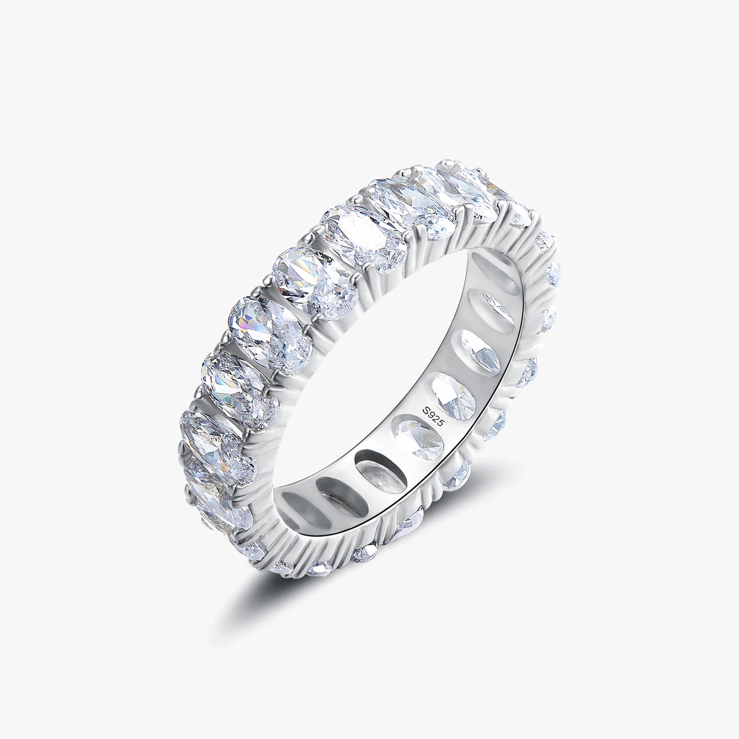 New 100% 925 Sterling Silver Classic Oval Sparkling Finger Ring for Women Luxury AAAAA CZ Wedding Engagement Fine Jewelry