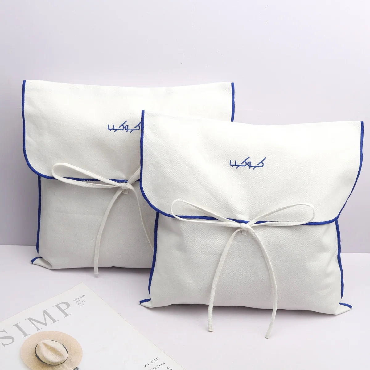Eco-Friendly White Cotton Twill Envelope Pouch Gift Wallet Handbag Packing Dust Bag Luxury Cotton Flap Dust Pouch