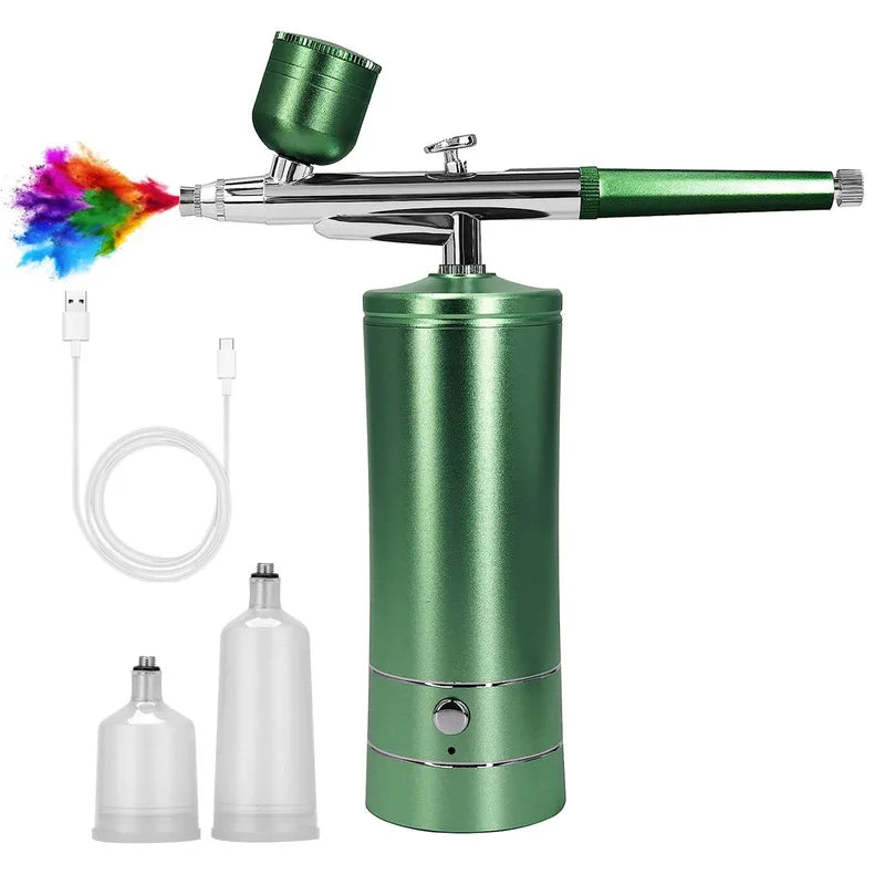 2024 Hot New Airbrush Kit With Compressor Rechargeable Cordless Non-Clogging High-Pressure 0.3 mm Nozzle for Nail Art Paintin