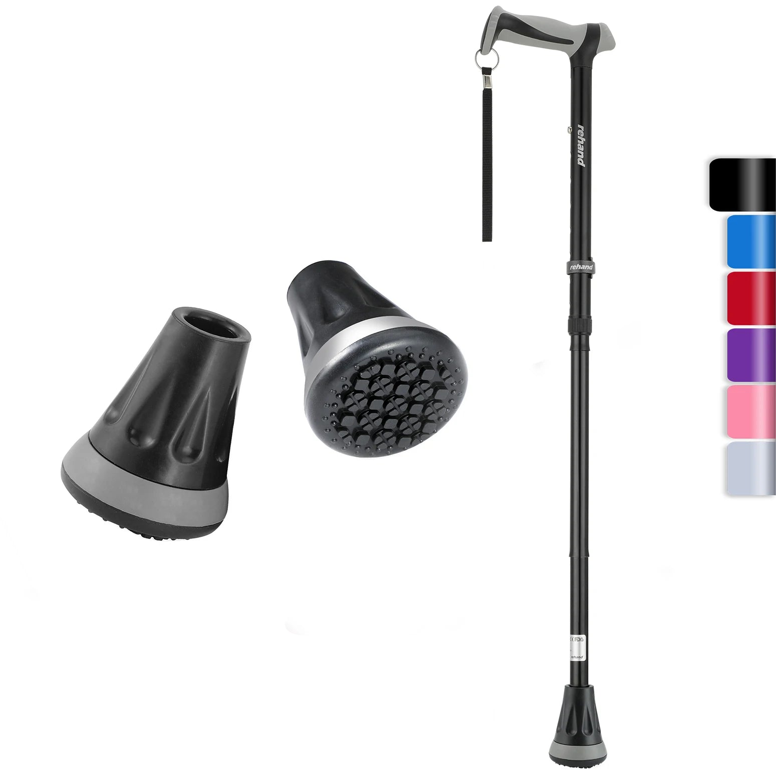 Rehan Custom Logo Aluminum Adjustable Collapsible Lightweight Foldable Walking Cane for Elderly with 0.5kg Weight