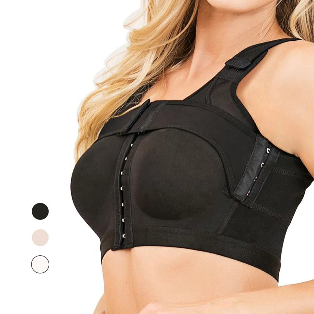Wireless Underwear Shaper Bras Full Cup Push Anti-Bacterial Breathable Posture Support Adjustable Post Surgery Bras Spandex