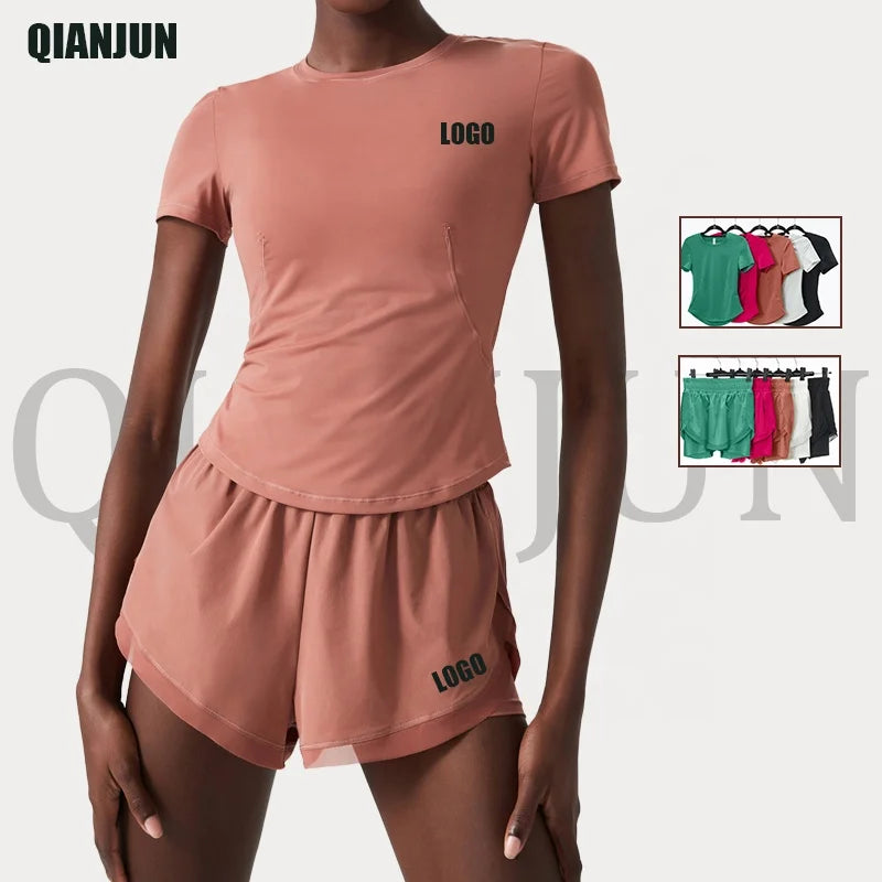 Wholesale Clothing Women Fitness 2 Pcs Sport Luxury Fall Zip up Gym Fitness Set Long Sleeves Activia Bra and Yoga Pants Set
