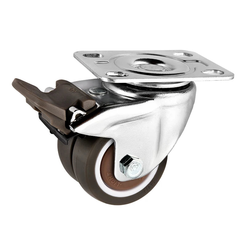 Furniture Caster 2 Inch Twin Wheel Castors 50mm Dual Double Wheel Swivel Casters CMCL