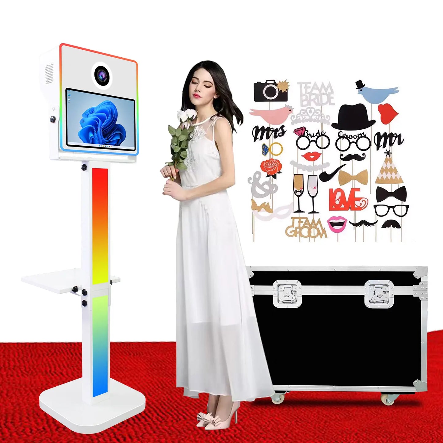 DSLR Photo Booth Shell Compatible With Printer and Camera Instant Photo Booth Machine Selfie Photobooth for Party and  Bar