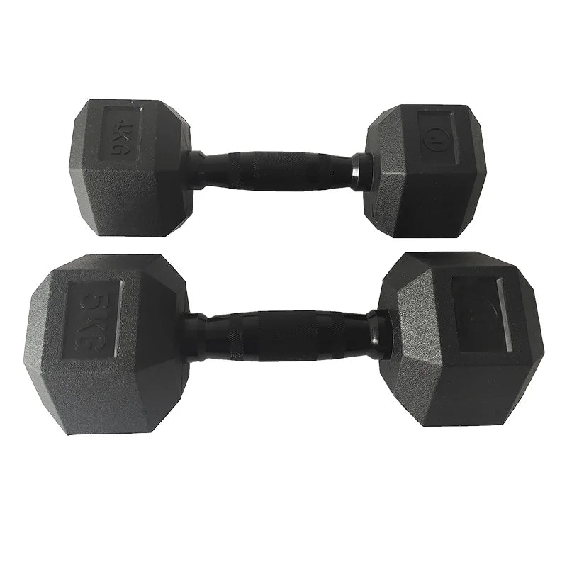 Custom Gym Weight Lifting Fitness Equipment Rubber Hex Dumbbell Set