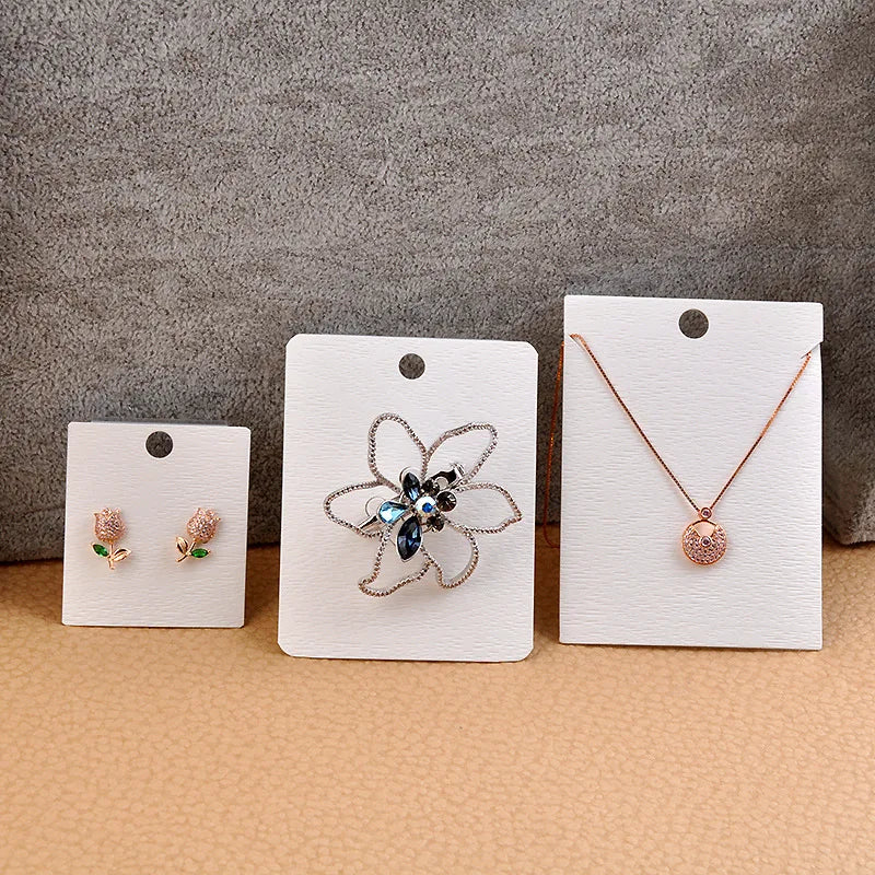White Stud Hoop Earring Brooch Hair Necklace Jewelry Cards Display Packing Gift
