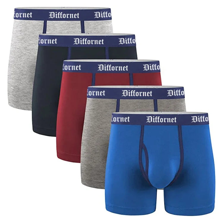 Diffornet Custom Premium Men Underwear Boxer Briefs Trunks Bikini With Comfortable Cotton 5 Inch Inseam Plus Size Underwear M