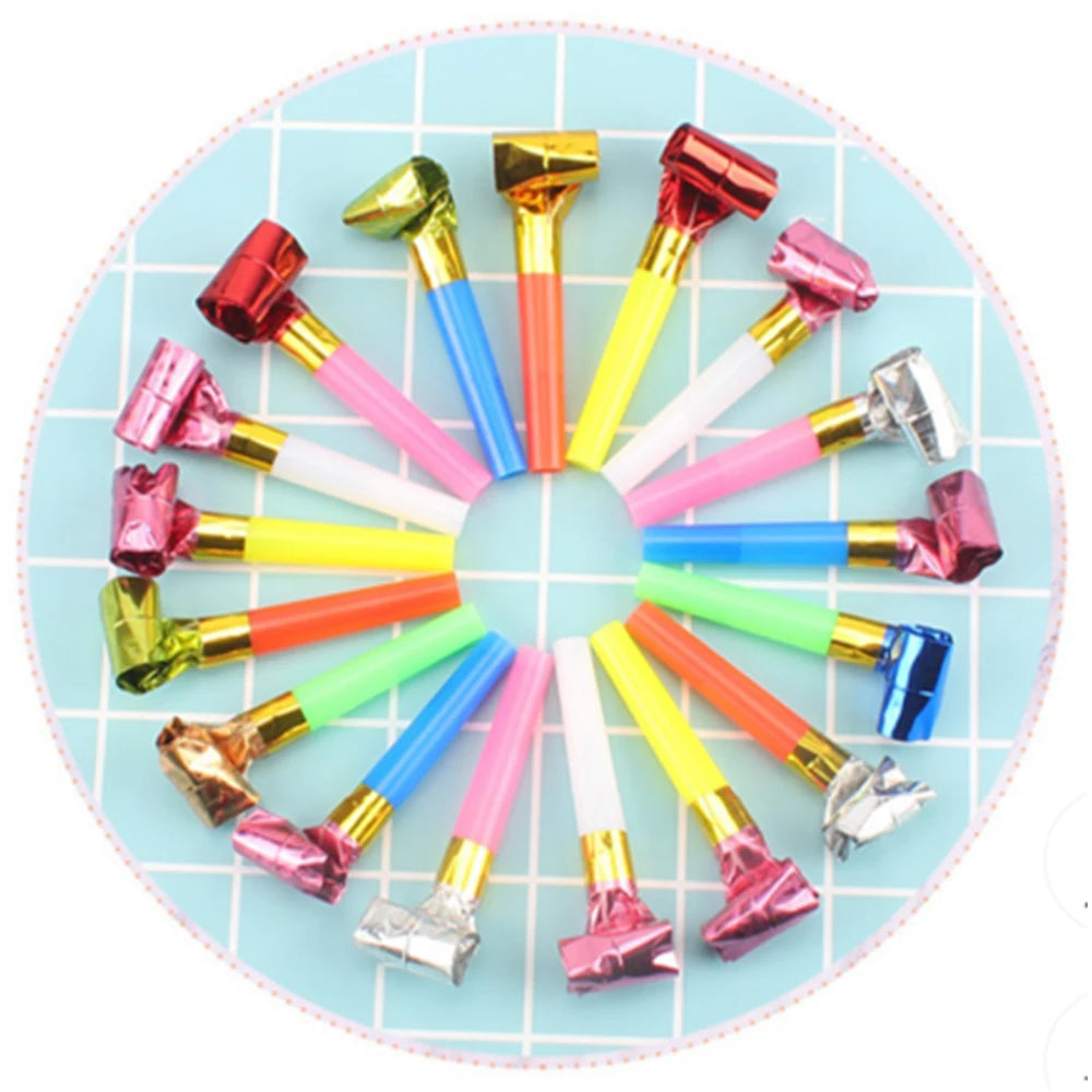 Cute PVC Multi-Color Single-Tone Whistles 50-Piece Set Children's Party Ball Matches Cheering Blowouts Noise Maker Toys Fans