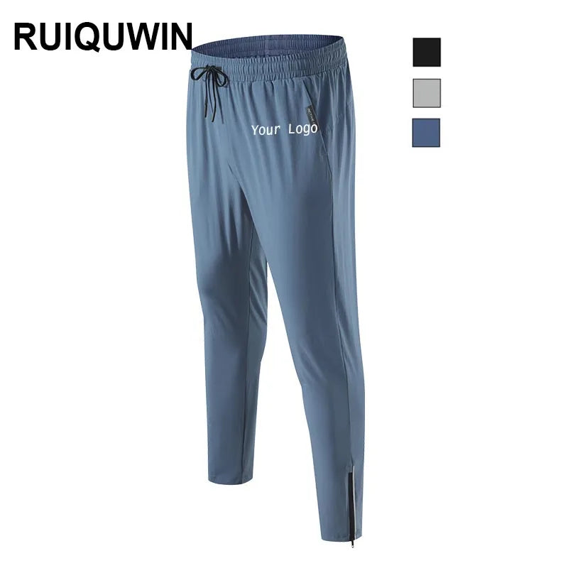 RUIQUWIN Men's Jogging Sweatpants Quick Dry Shrink Leg Casual Training Fitness Trousers OEM Sport Running Pants-Plus Size