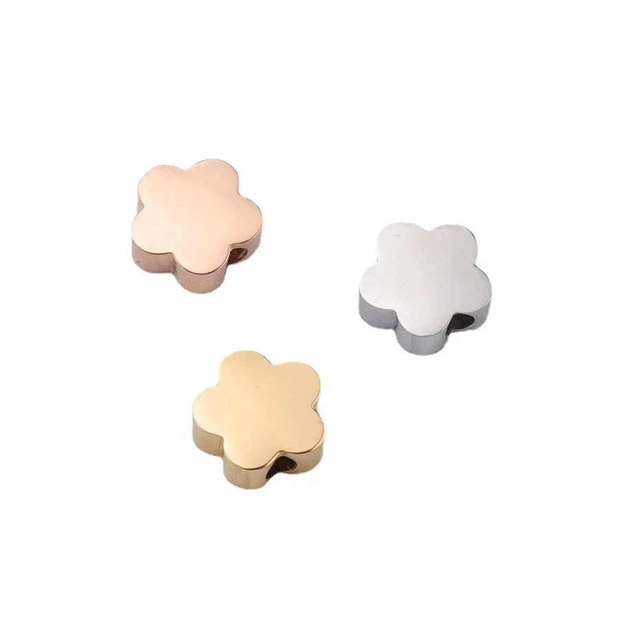 Factory Customization Mirror Polished Name Laser Engrave Pendant Stainless Steel Custom logo Flower Charm for Jewelry Making
