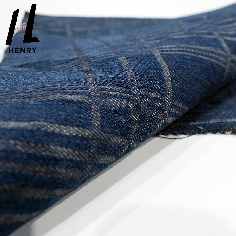 Henry Factory Suppliers Blue Jacquard Elastic Printed Jeans Fabric by the Yard