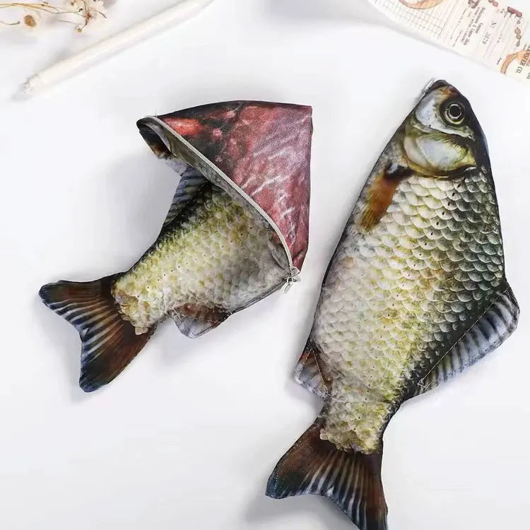 Creative Simulated Salted Fish Pencil Case Large Capacity Pencils Pouch Bag Funny School Pencil Cases Stationery Supplies