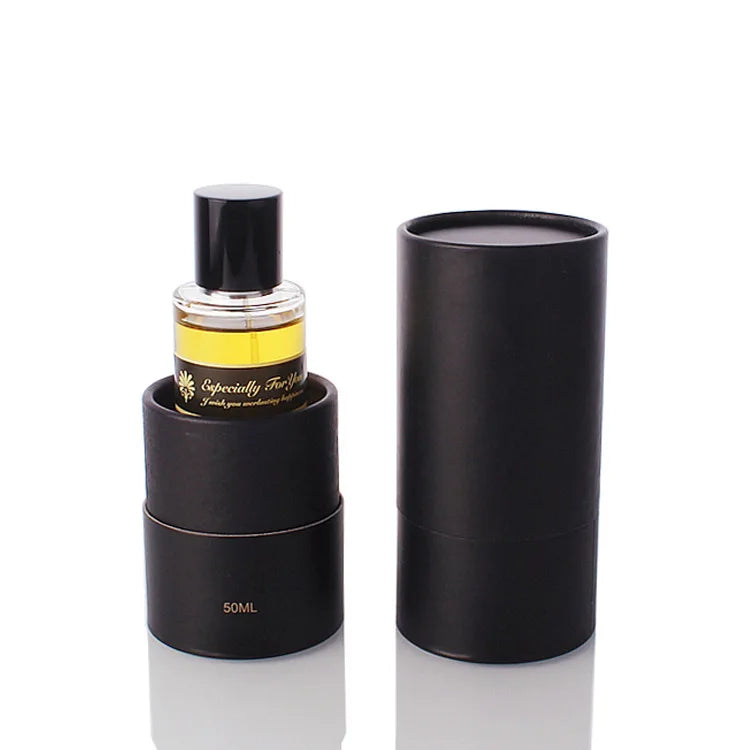 30ml 50ml 100ml Cosmetic Perfume Packaging Bottle Luxury  Thick Bottom Cylinder Glass Spray Perfume Bottle with Box