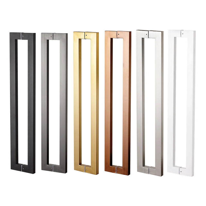 Luxury Glass Door Handle Square Tube Shower Door Pull Handle Manufacturers Stainless Steel Wooden Doors Durable OEM ODM Moder