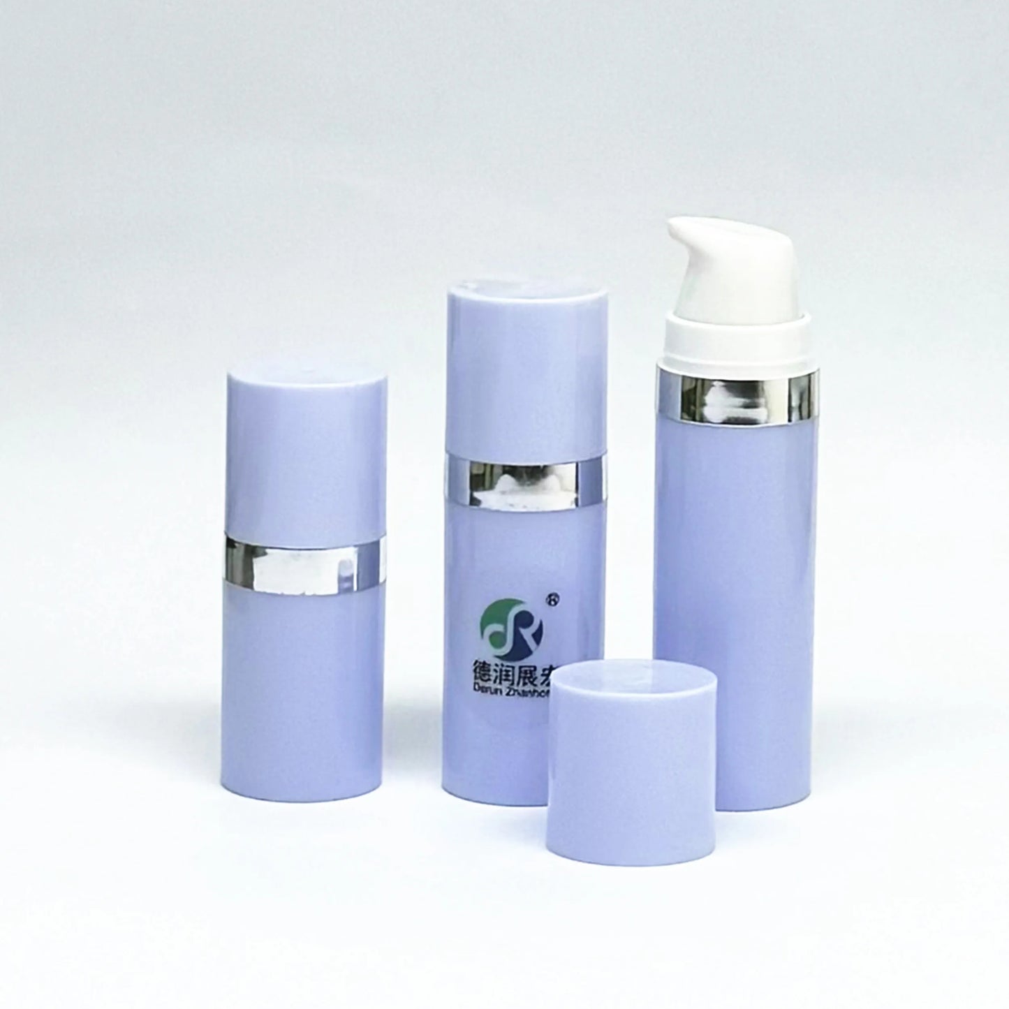 Plastic PP Luxury Purple Skincare Mini Airless Pump Serum Bottle 5ml 10ml 15ml Sample Mini Eye Cream Airless Pump Bottle Purp