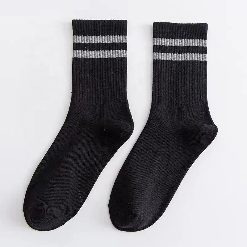 High Quality Stripe Reflective Running Socks Sports Socks Custom Crew Socks Stripe