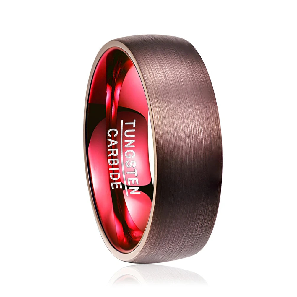 8MM Newest Design Alin Hammered Marriage Tungsten Carbide Mens Engagement Rings Jewelry for Couples Wedding