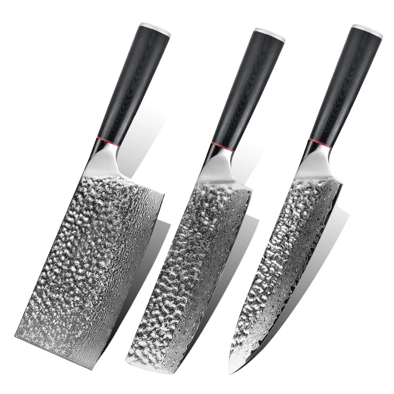 Daily Cutting Knives G10 Handle 67Layers Damascus Chef's Knife Sets Japanese Steel Kitchen Knife Set