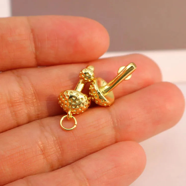 CZ8828 Dainty 18k Gold Plated 3D Mushroom Charm Pendant for Necklace Making
